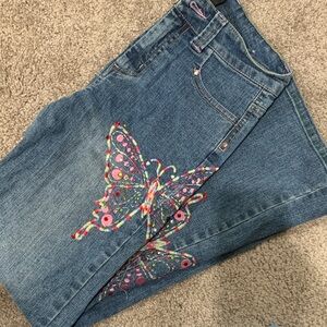 Embroidered Butterfly girls Jeans